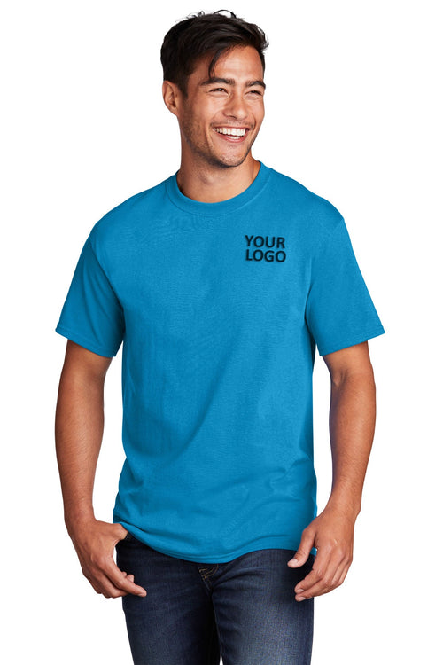 Port & Company Ladies Core Cotton Branded V-Neck Tee's, Sapphire