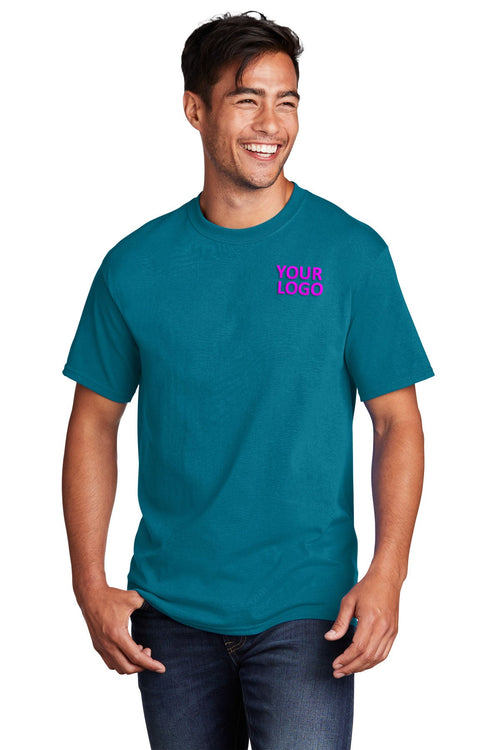 Port & Company Ladies Core Cotton Customized V-Neck Tee's, Raspberry