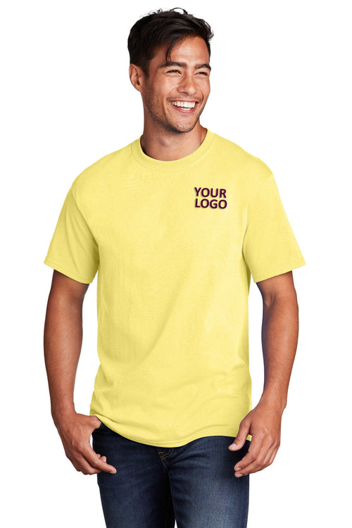 Port & Company Core Cotton Branded Pocket Tee's, Yellow