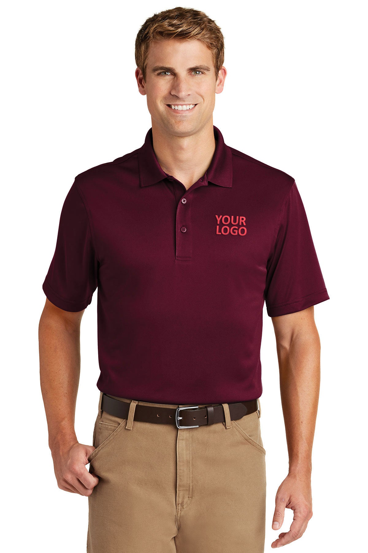 CornerStone Maroon CS412 company polo shirts embroidered
