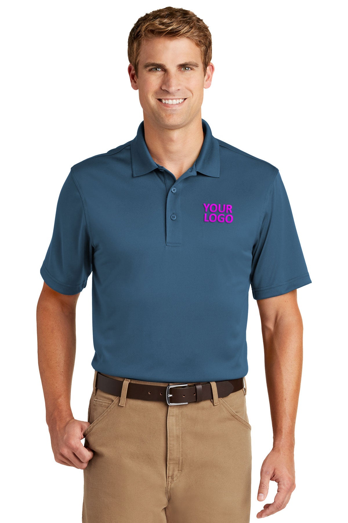 CornerStone Regatta Blue CS412 company polo shirts embroidered