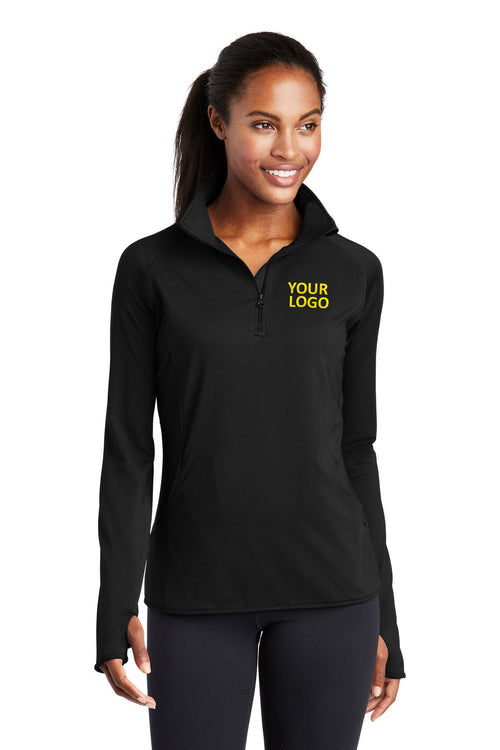 Sport-Tek Sport-Wick Stretch Custom 1/2-Zip Pullovers, Black