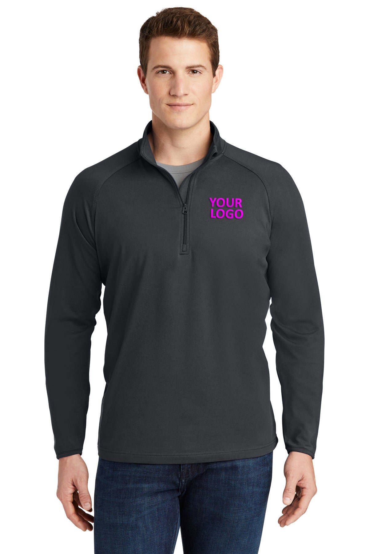 Sport-Tek Charcoal Grey ST850 custom embroidered sweatshirts