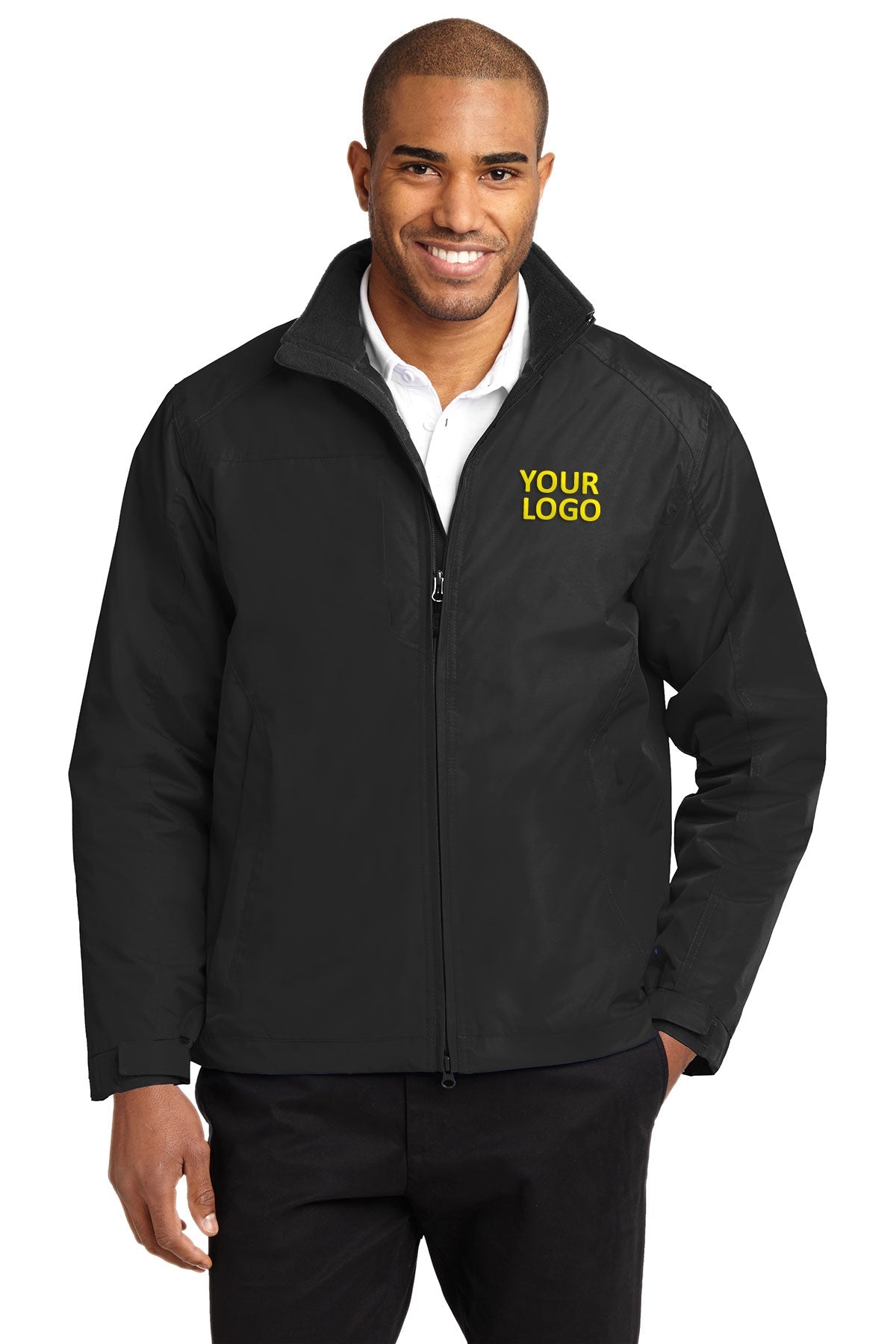 port authority true black/true black j354 company embroidered jackets