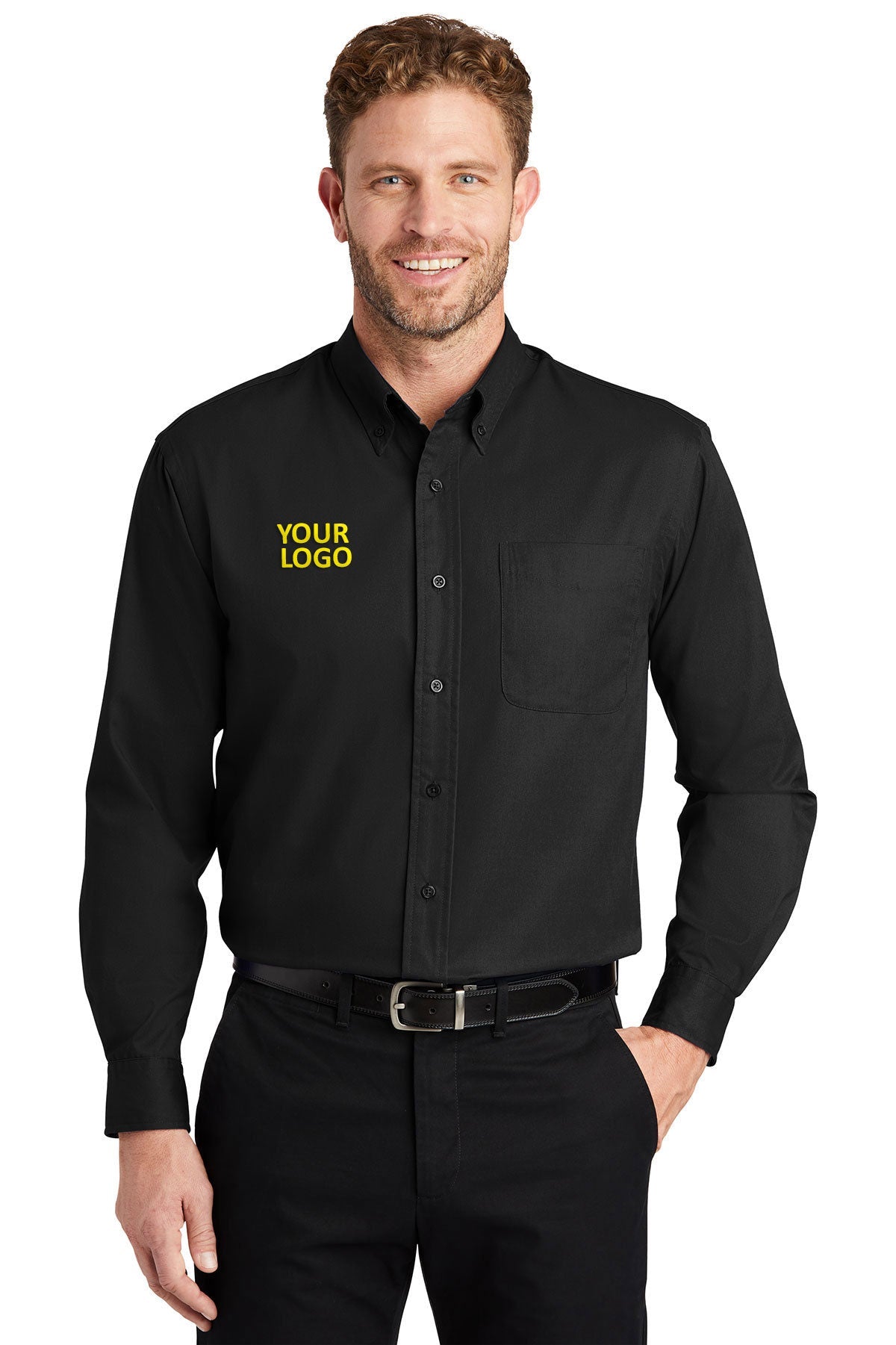 CornerStone Long Sleeve SuperPro Twill Shirt, Black