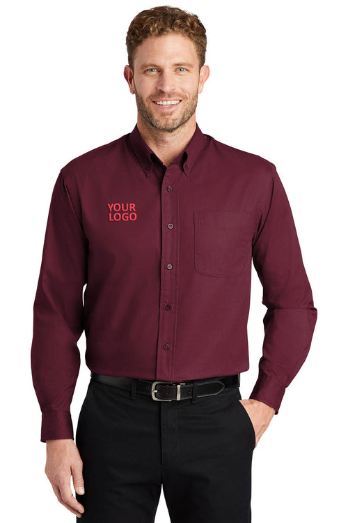 CornerStone Short Sleeve SuperPro Twill Shirt, Burgundy
