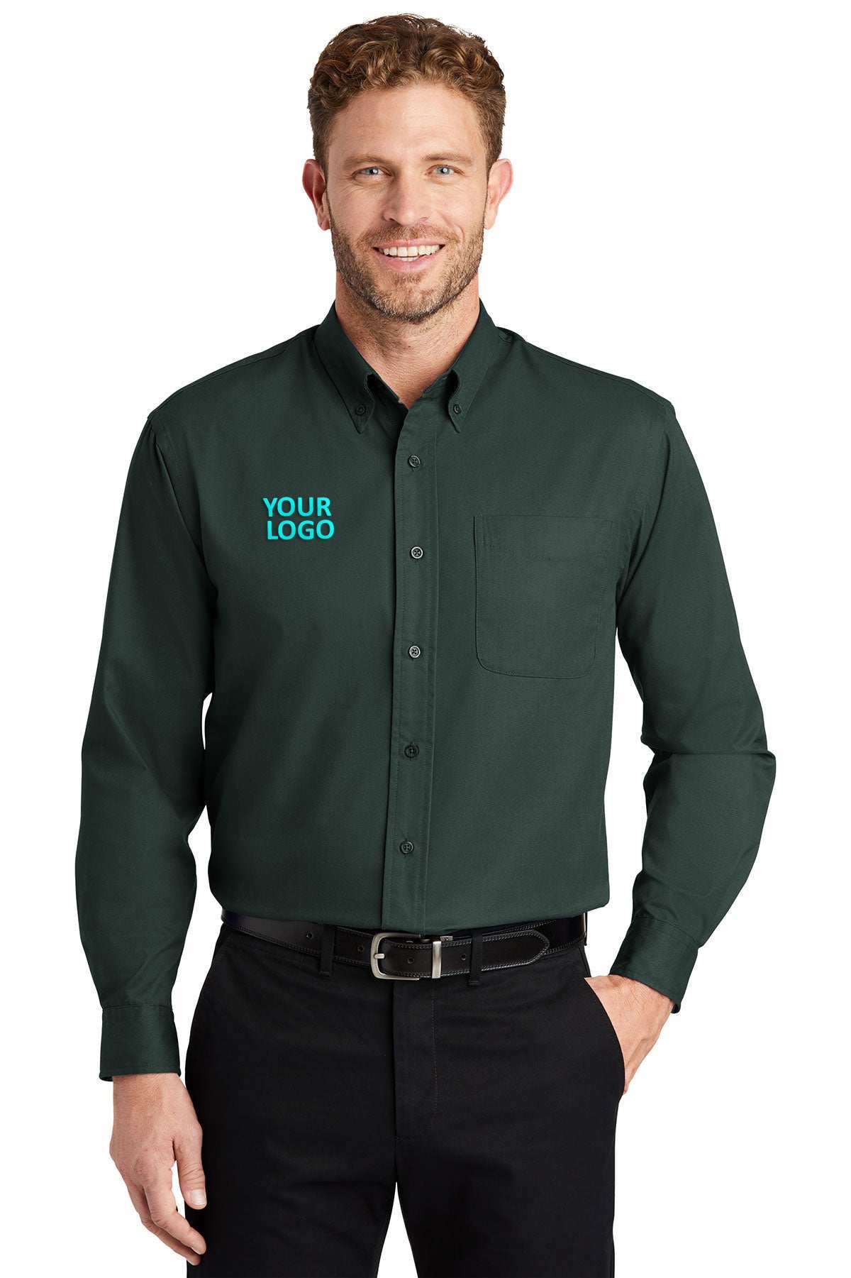 CornerStone Dark Green SP17 custom logo shirts