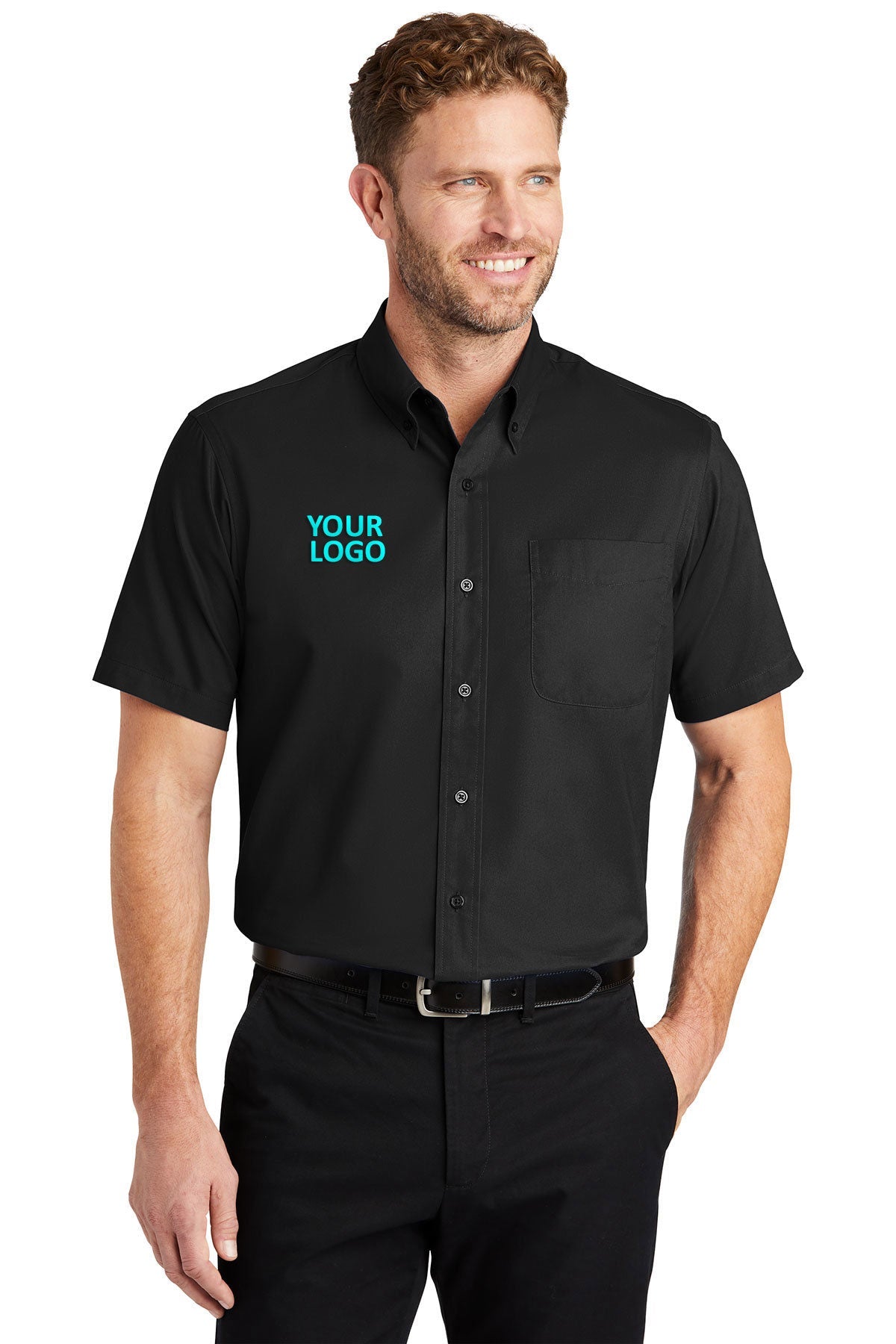 CornerStone Short Sleeve SuperPro Twill Shirt, Black