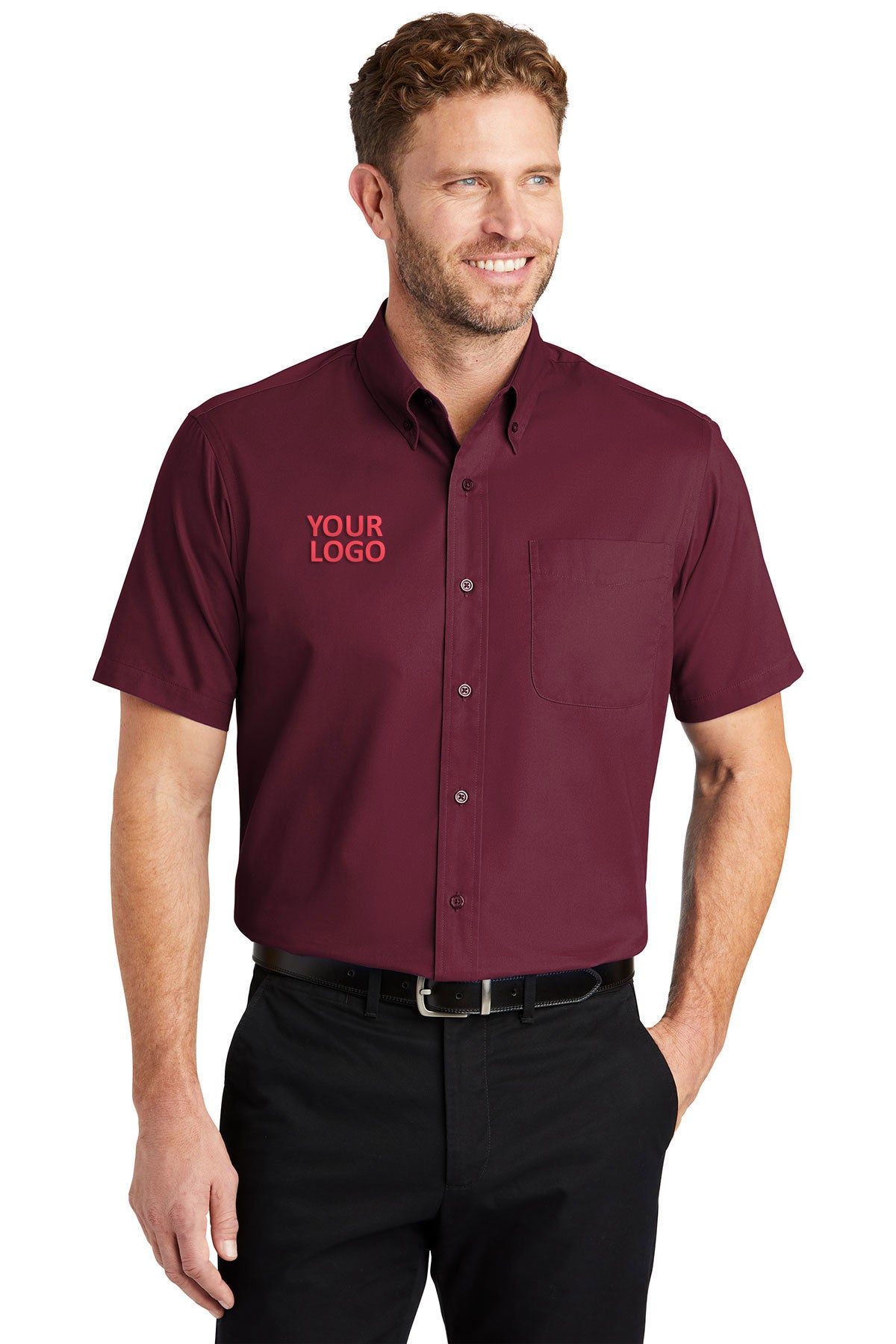 CornerStone Burgundy SP18 custom logo shirts