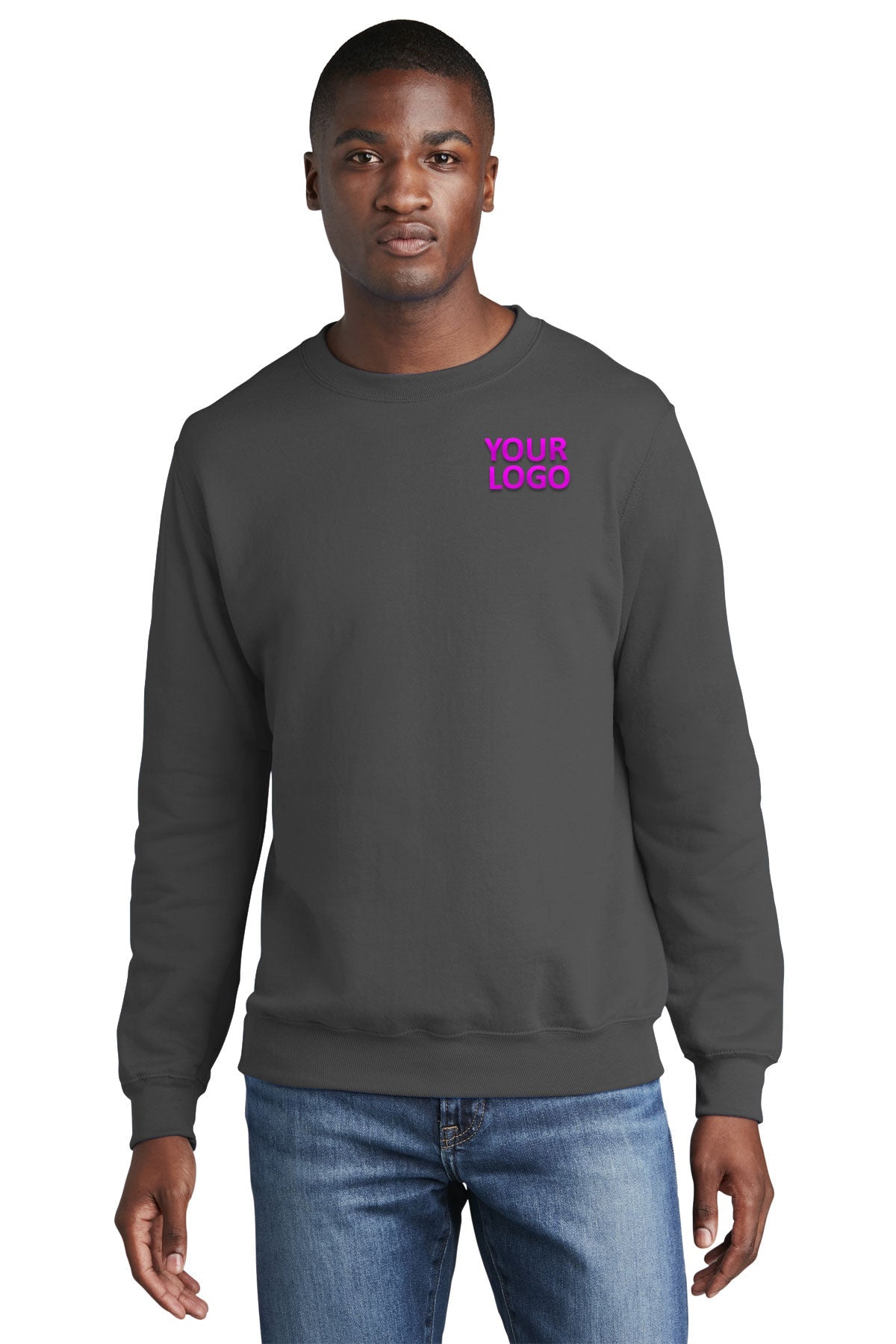 port & company charcoal pc78 custom sweatshirts for business