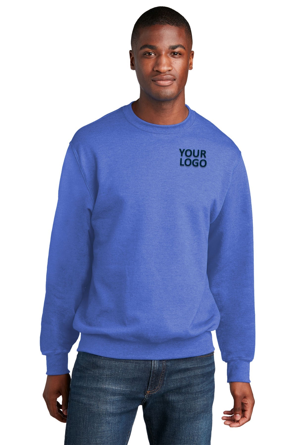 port & company heather royal pc78 embroidered sweatshirts for business