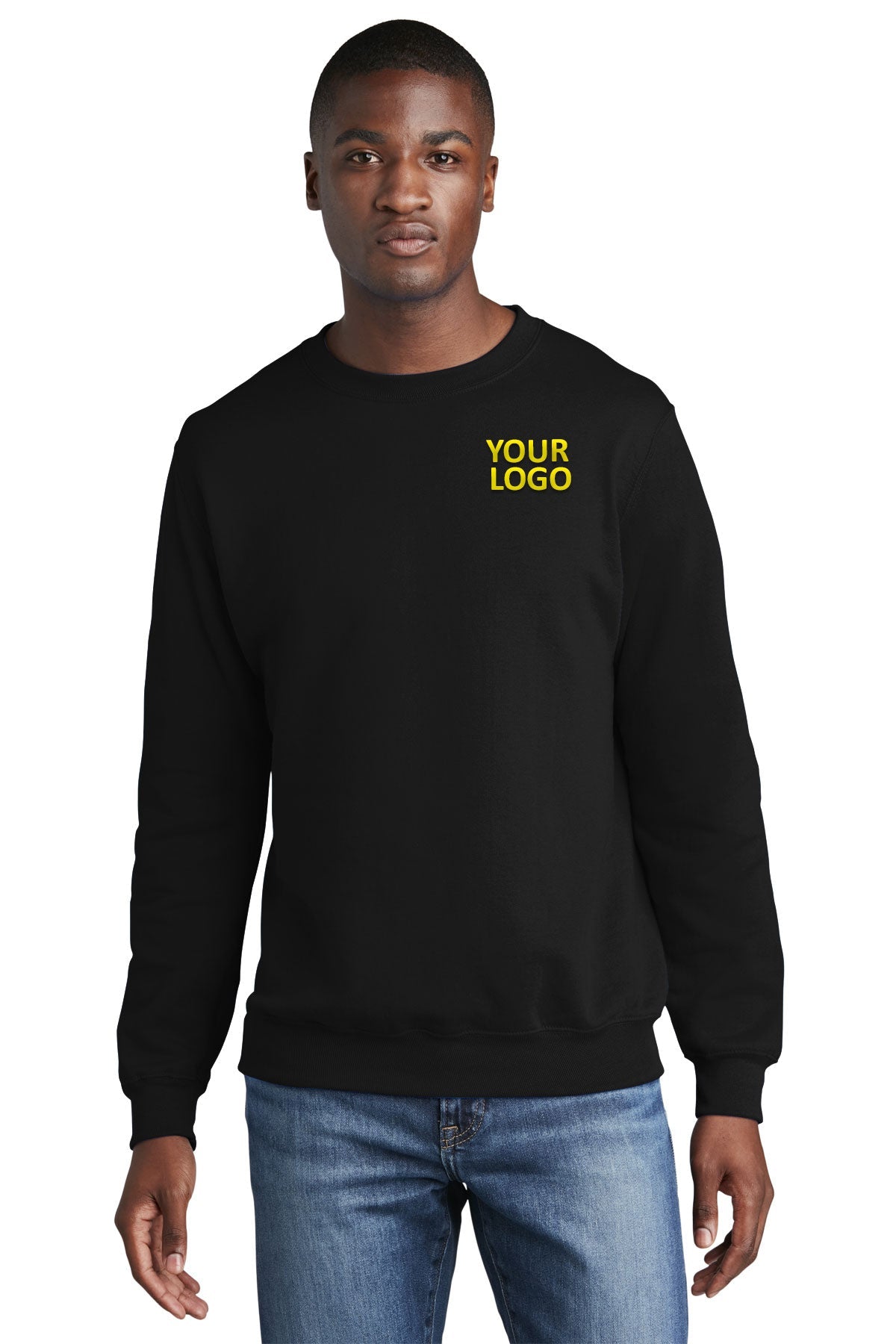 port & company jet black pc78 embroidered sweatshirts for business