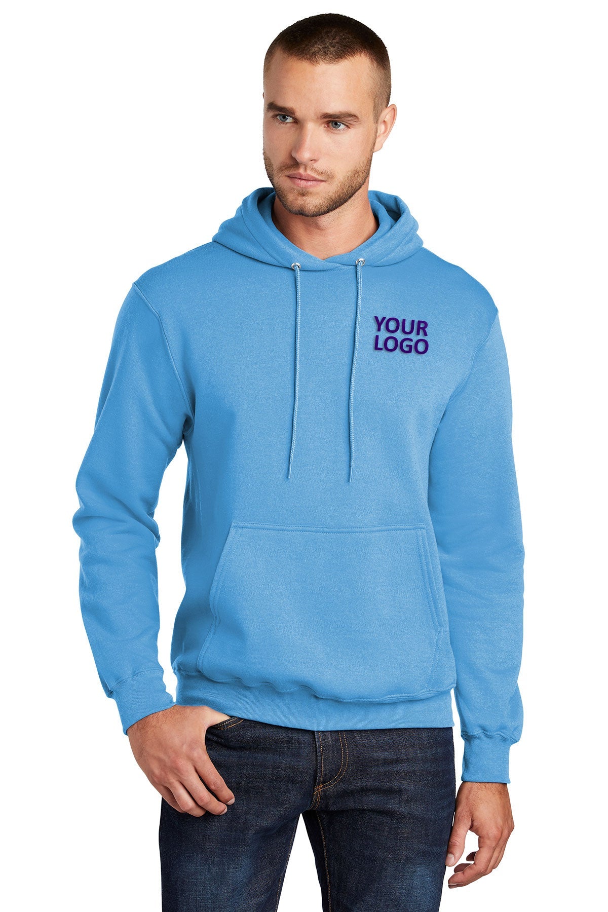 port & company aquatic blue pc78h custom sweatshirts for business