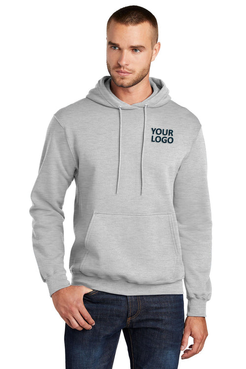 Port & Company Core Fleece Custom Zip Hoodies, Ash
