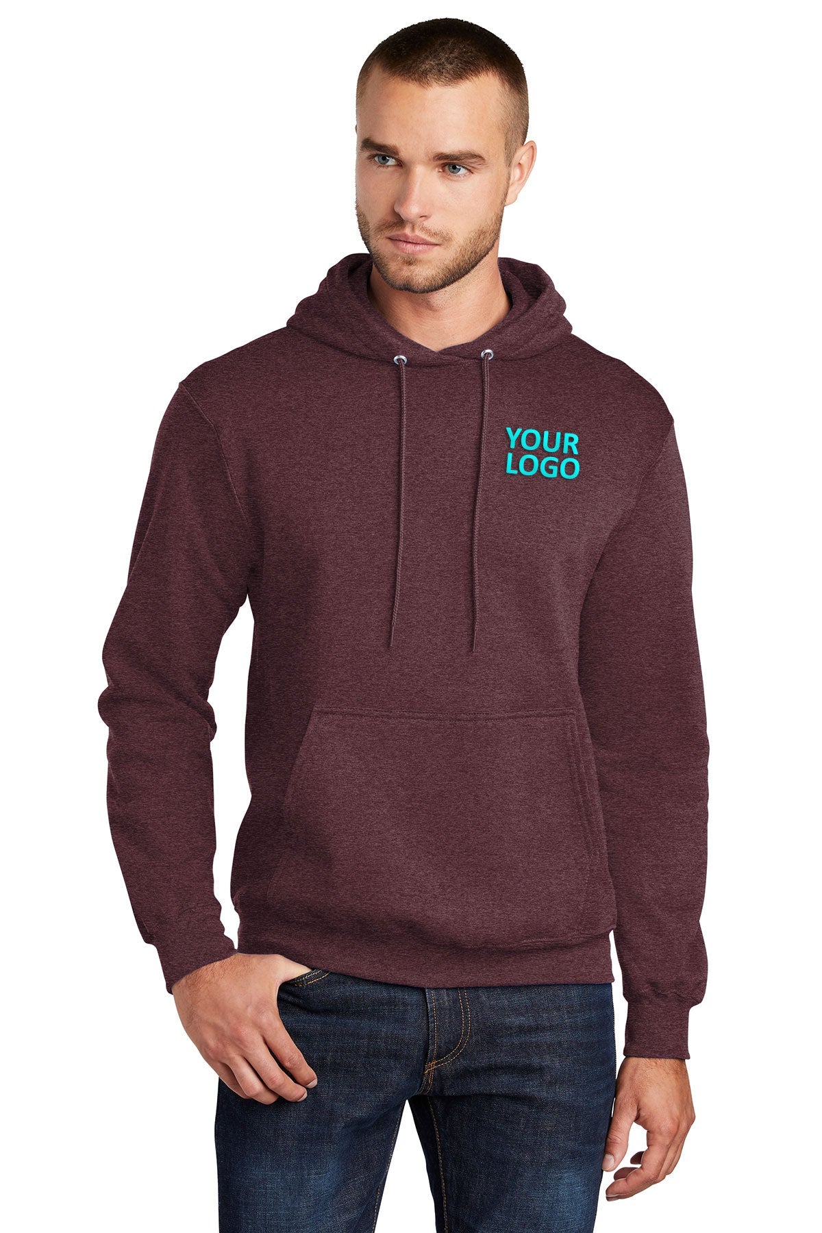 port & company heather athletic maroon pc78h custom sweatshirts for business