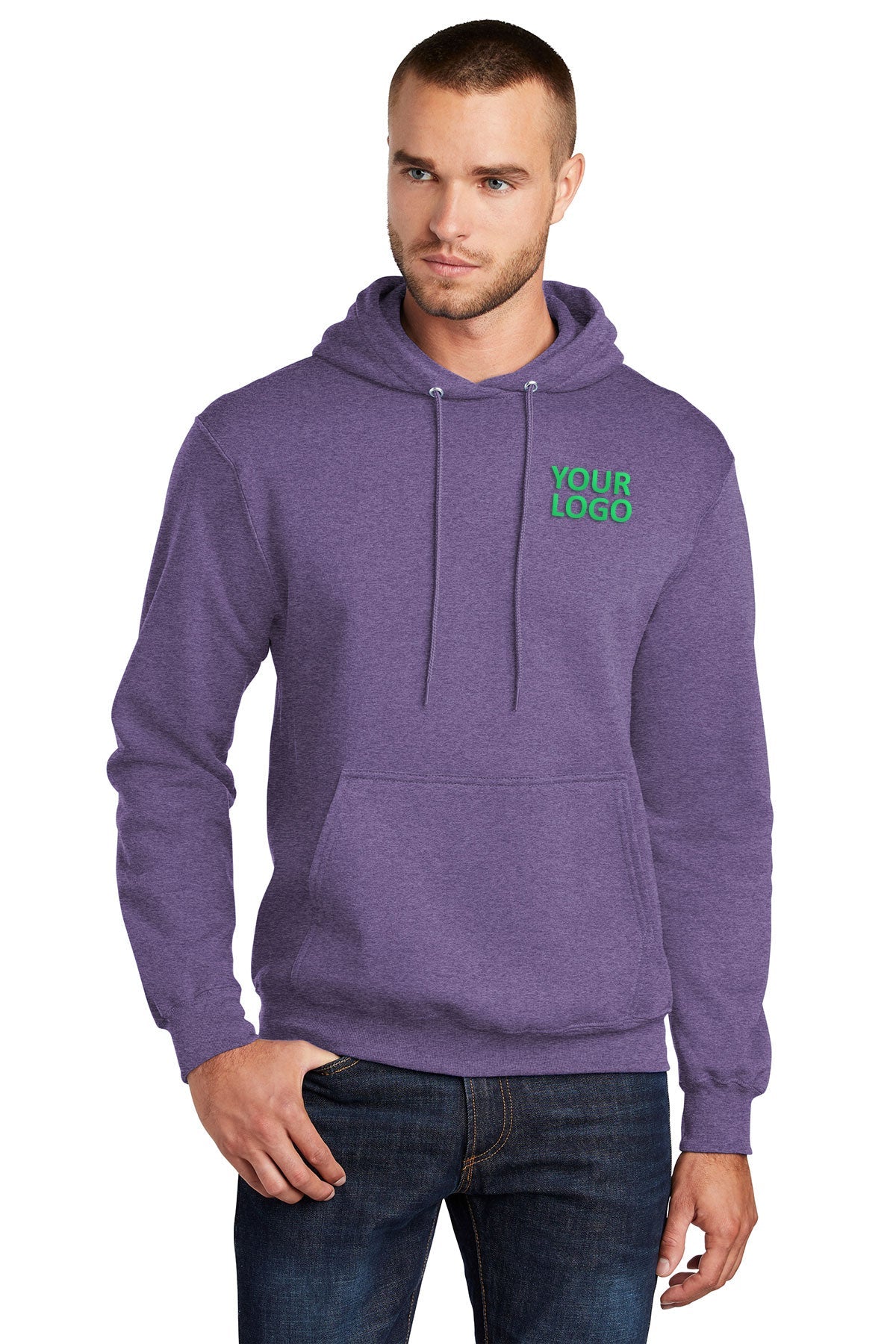 port & company heather purple pc78h sweatshirts custom logo