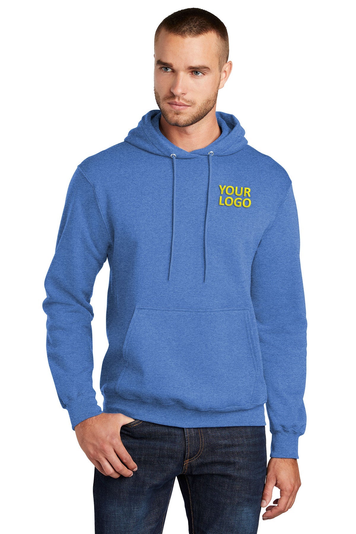 port & company heather royal pc78h sweatshirts custom logo