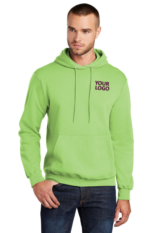 Port & Company Core Fleece Branded Zip Hoodies, Lime