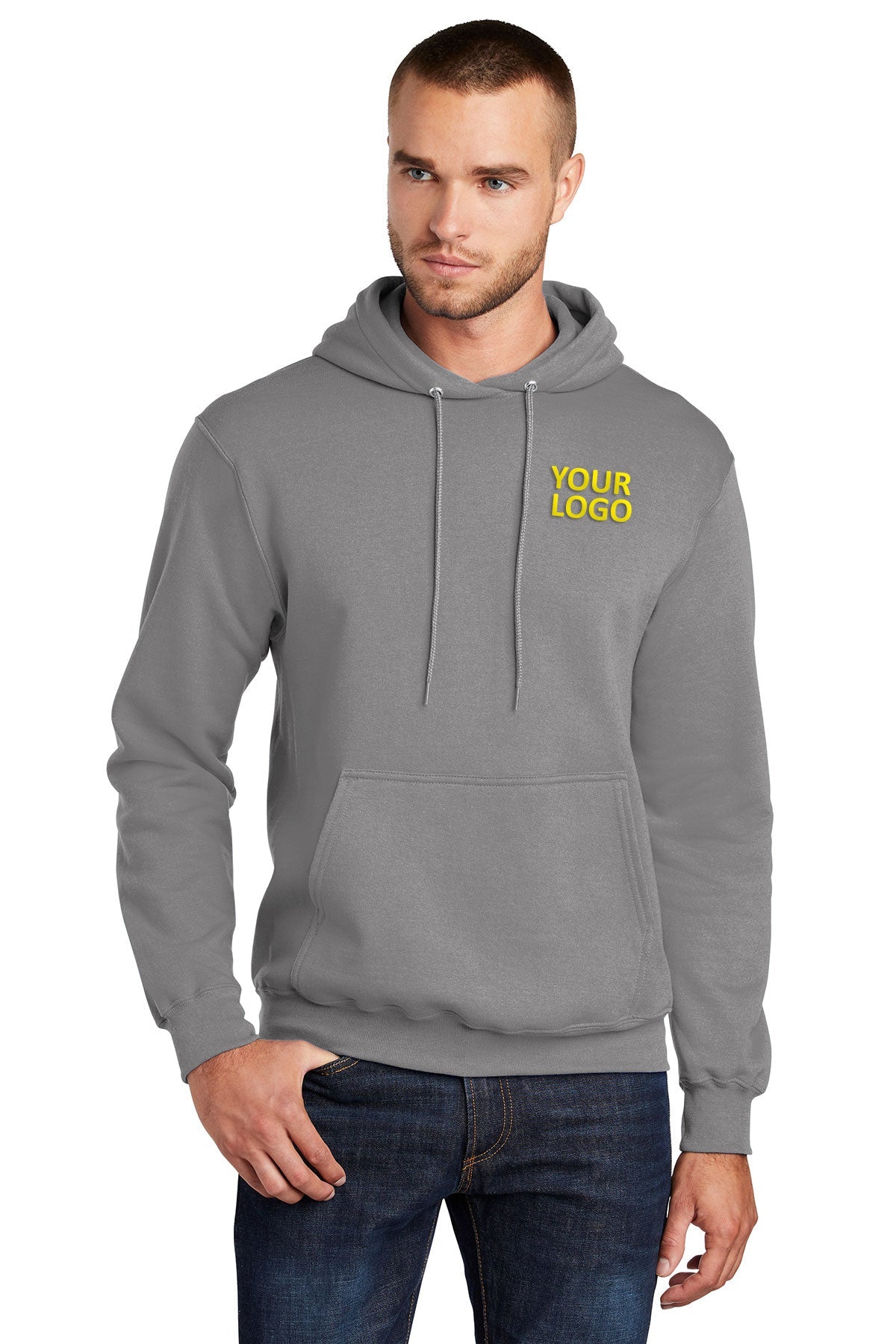 port & company medium grey pc78h sweatshirts with company logo
