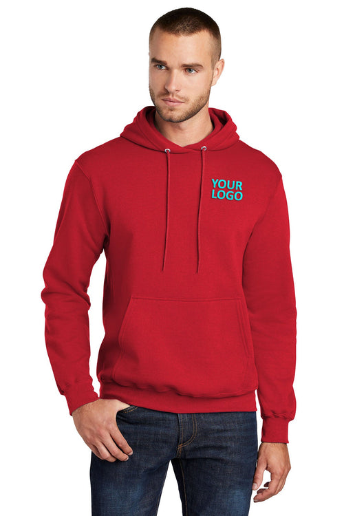 Port & Company Core Fleece Customized Zip Hoodies, Red