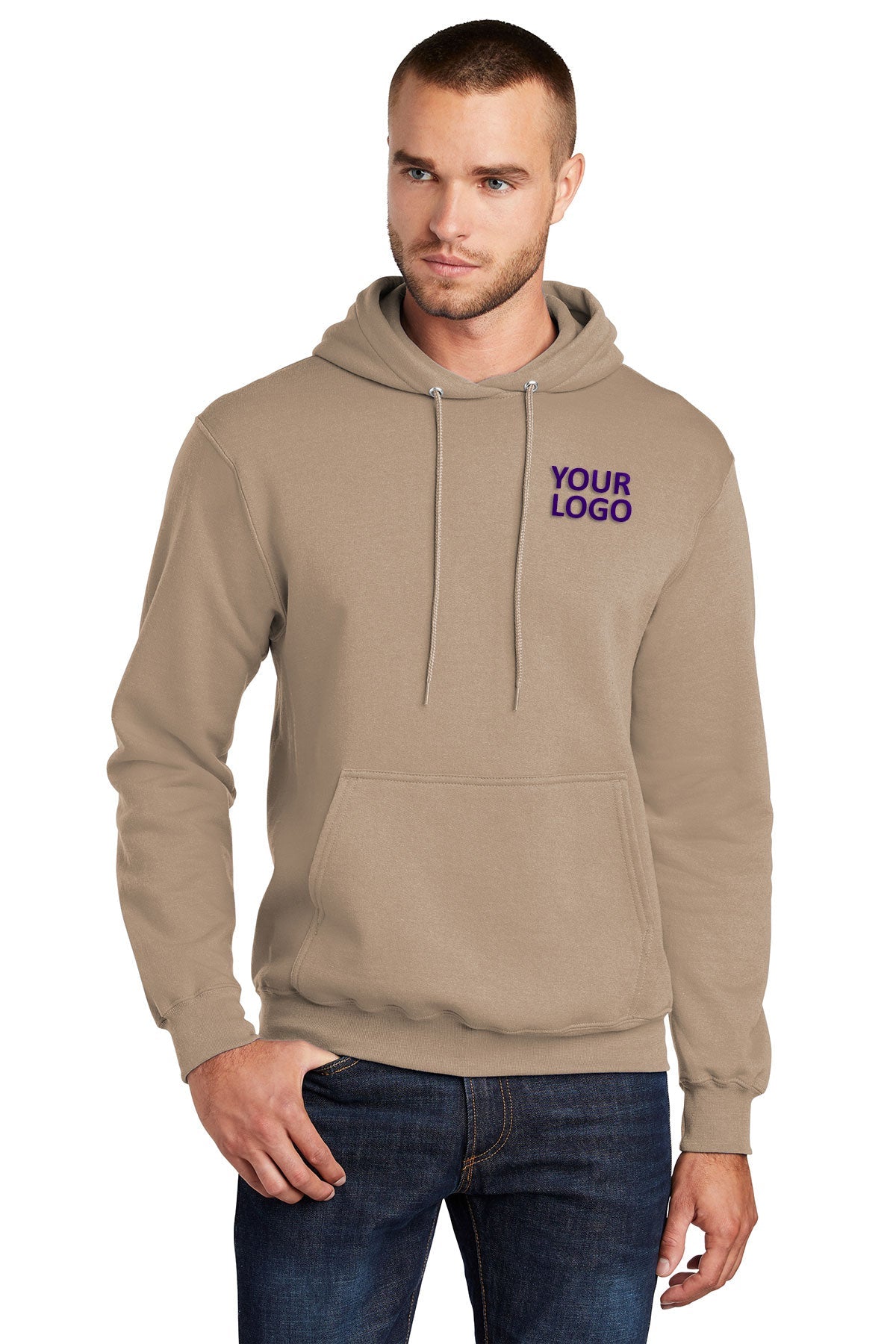 port & company sand pc78h sweatshirts with logo embroidery