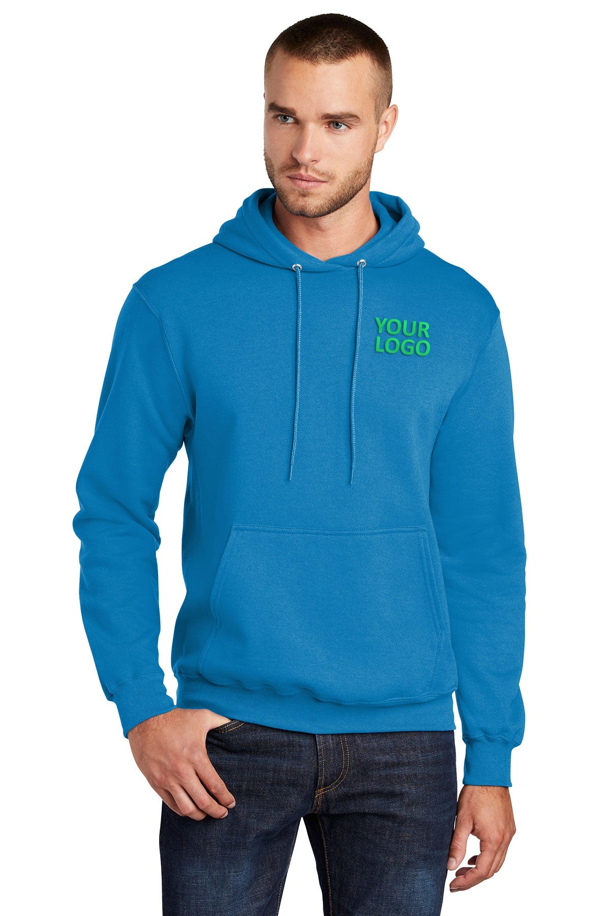 Port & Company Core Fleece Branded Hoodies, Sapphire [GOBHI]