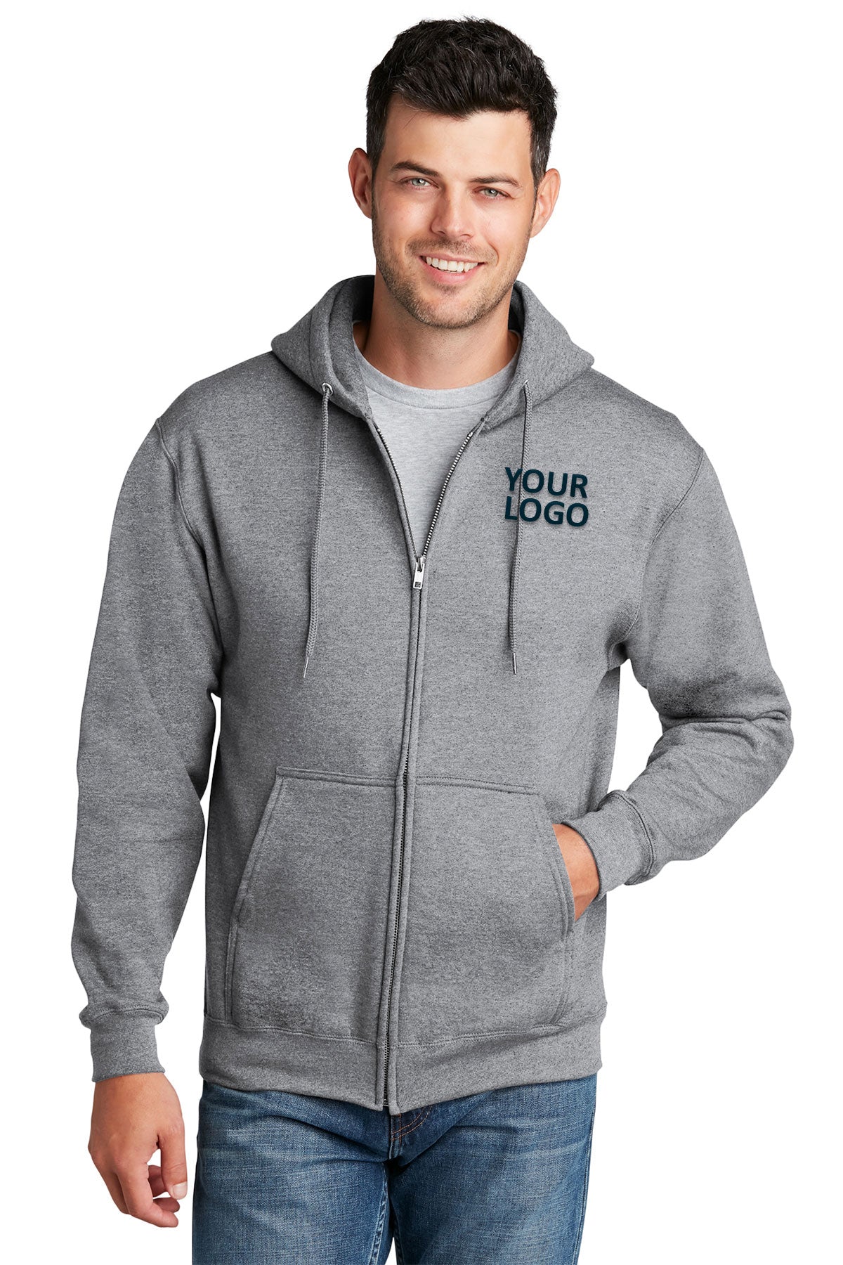 Port & Company Core Fleece Custom Zip Hoodies, Athletic Heather [Ken Anderson Alliance]