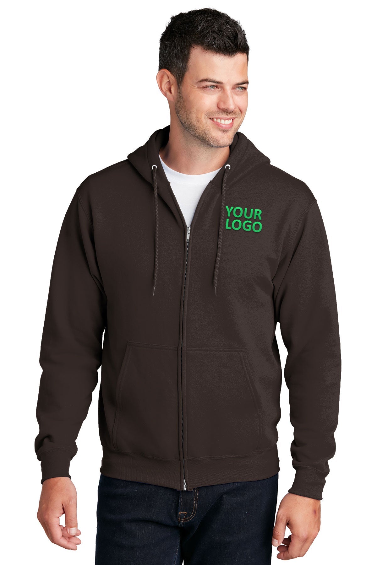 port & company dark chocolate brown pc78zh custom work sweatshirts