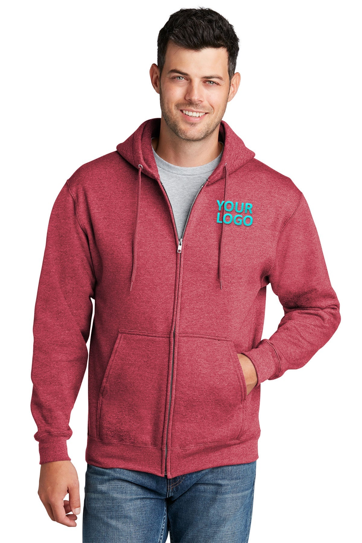 port & company heather red pc78zh custom work sweatshirts