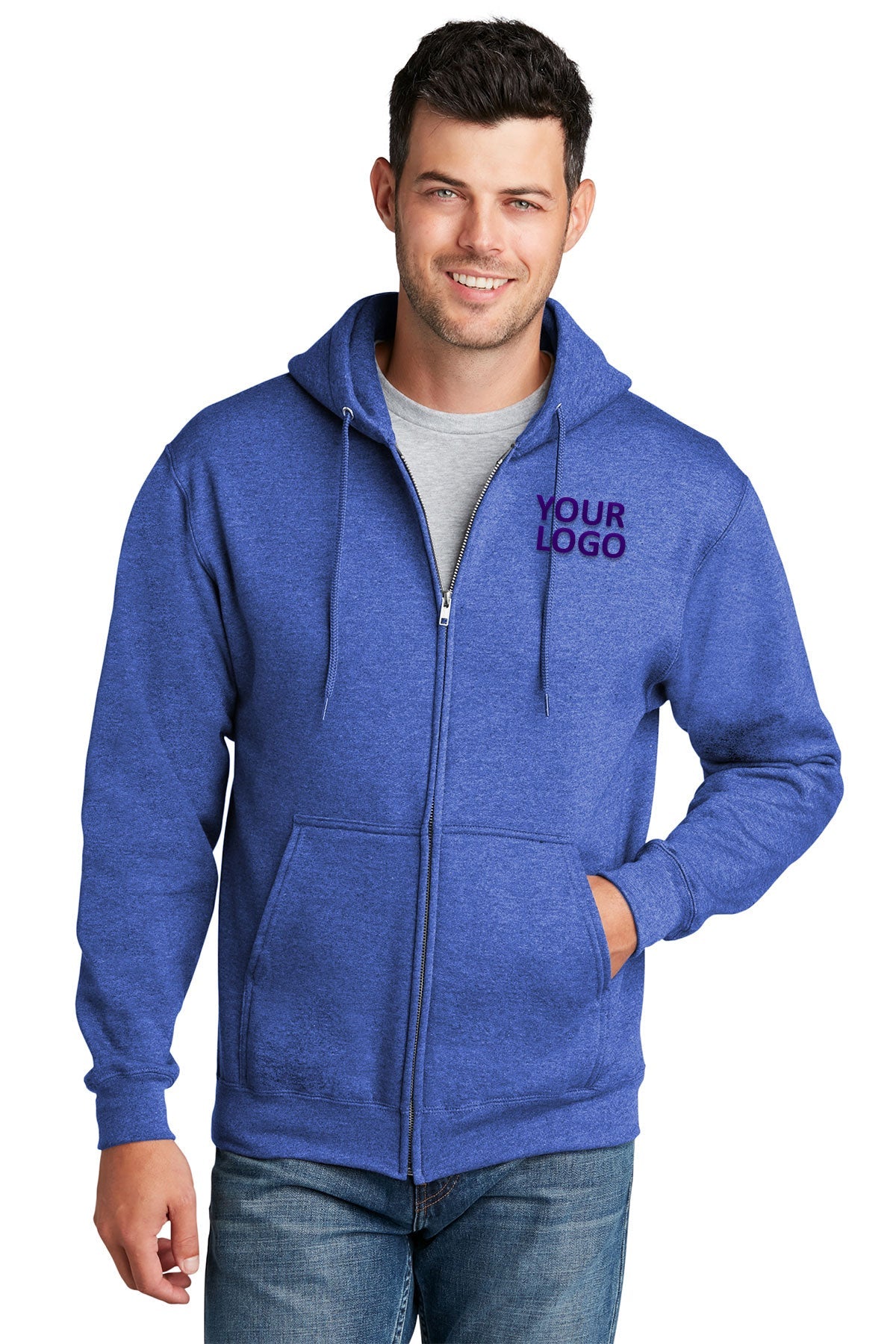 port & company heather royal pc78zh custom business sweatshirts