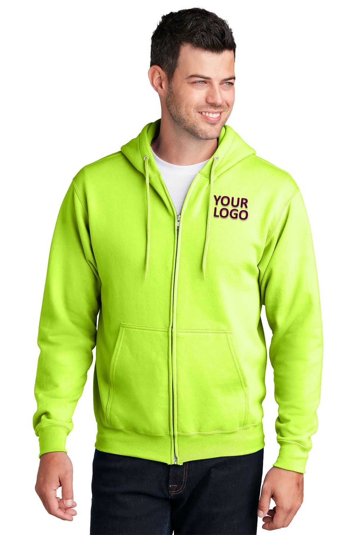 port & company neon yellow pc78zh custom business sweatshirts