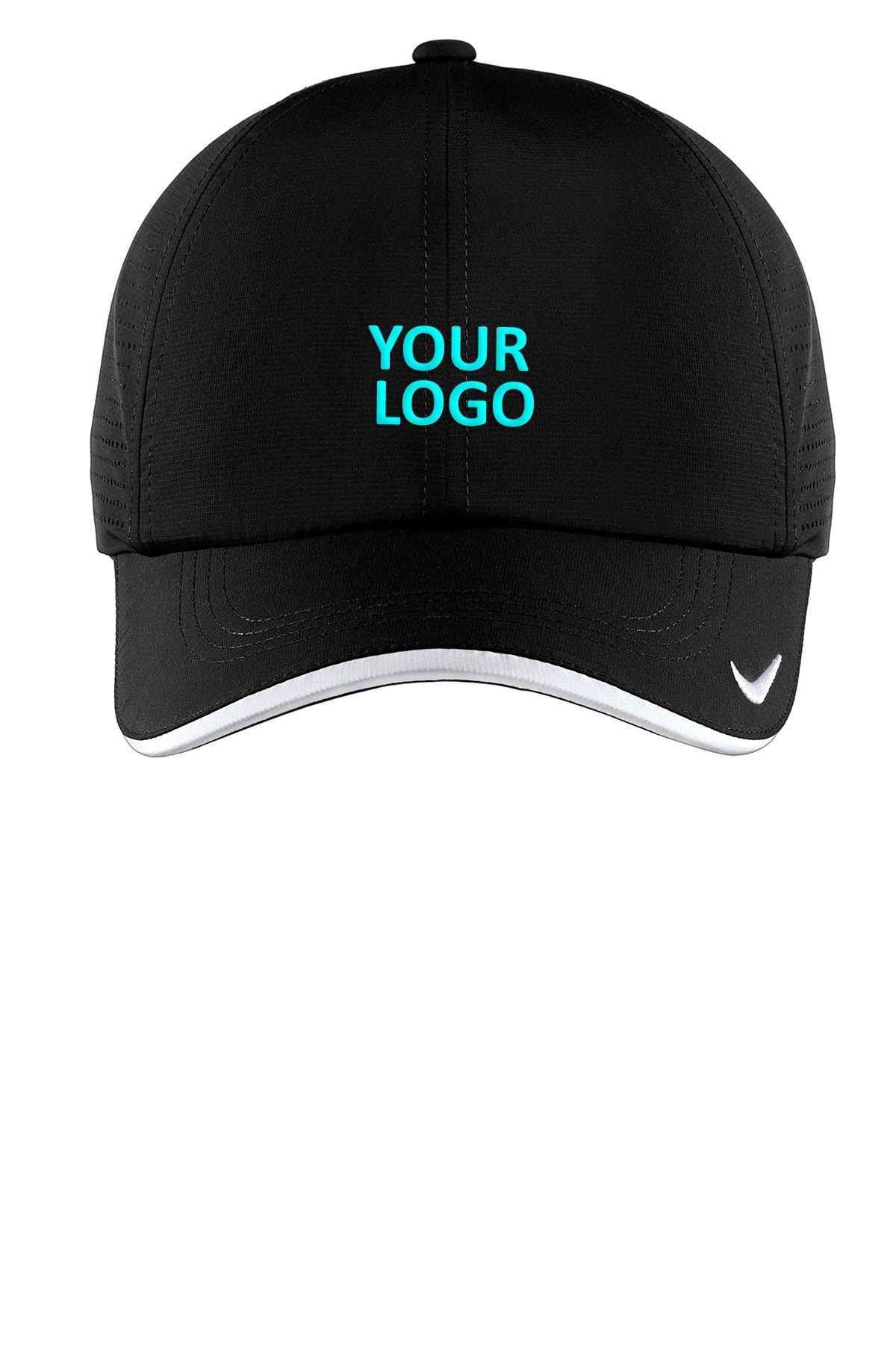 Nike Dri-FIT Swoosh Perforated Customized Caps, Black