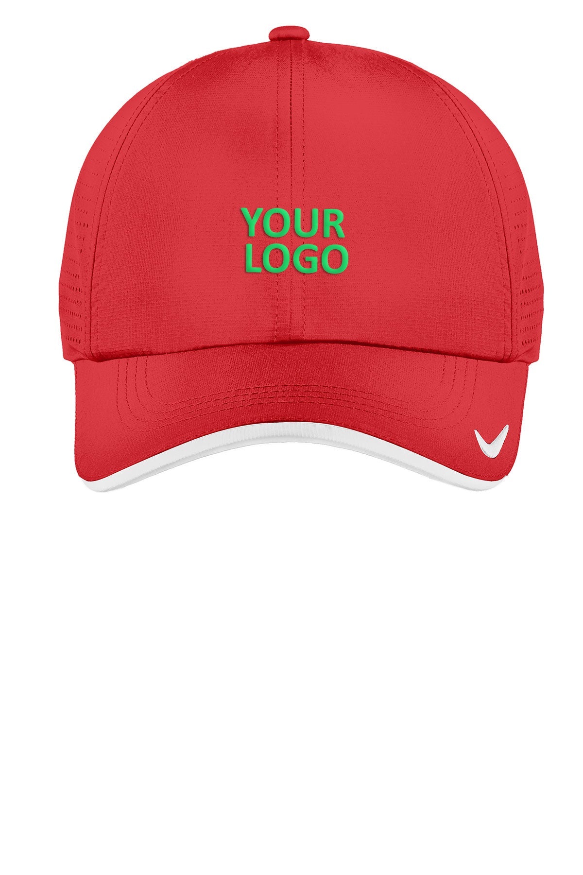 nike dri-fit swoosh perforated cap NKFB6445 university red