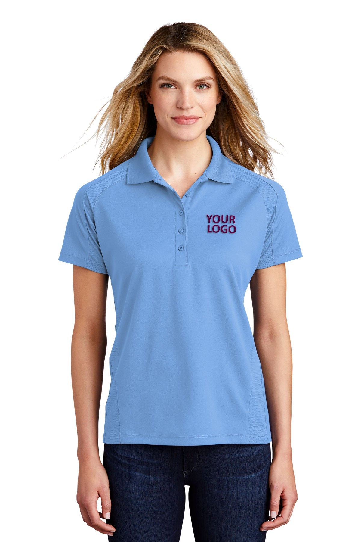 Sport-Tek Carolina Blue L474 custom women's polo shirts