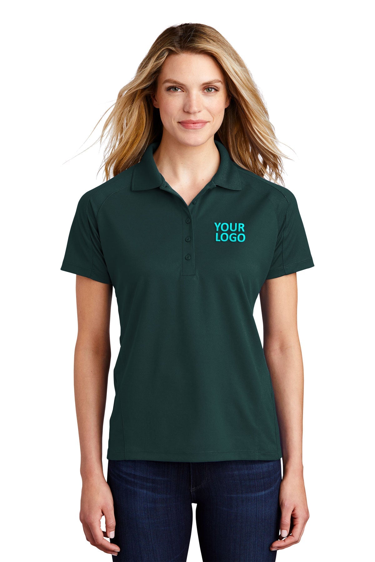 Sport-Tek Dark Green L474 custom women's polo shirts