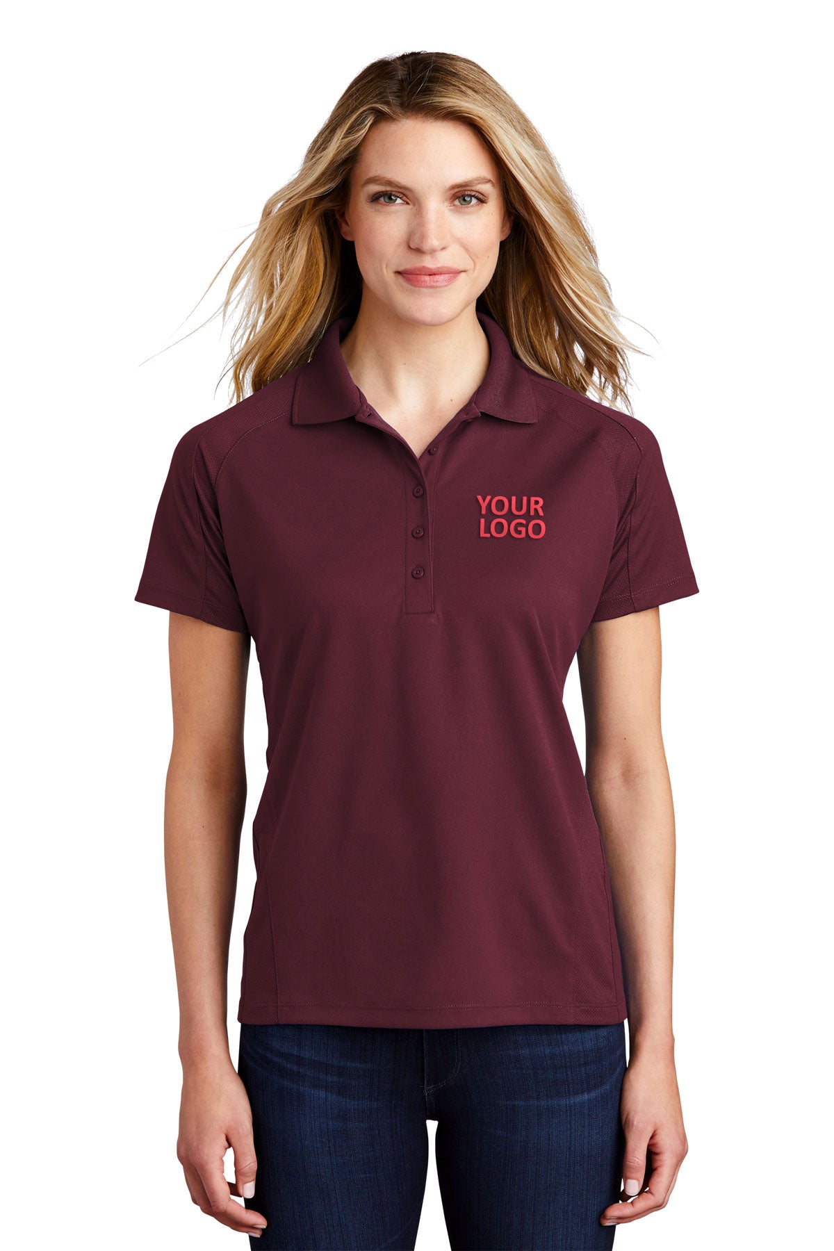 Sport-Tek Maroon L474 custom women's polo shirts