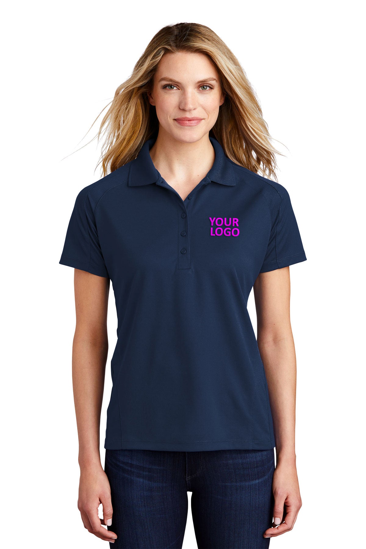 Sport-Tek Navy L474 custom made polo shirts with logo
