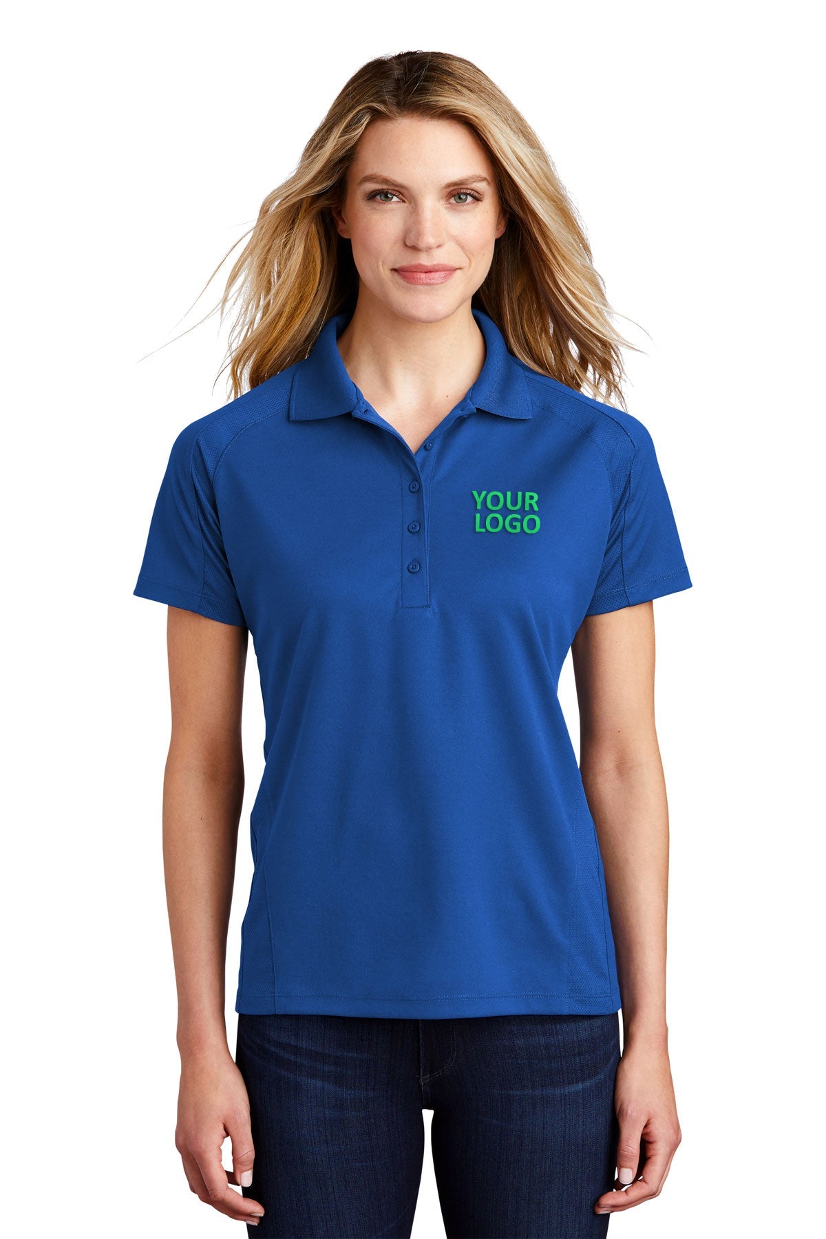 Sport-Tek Royal L474 custom made polo shirts with logo