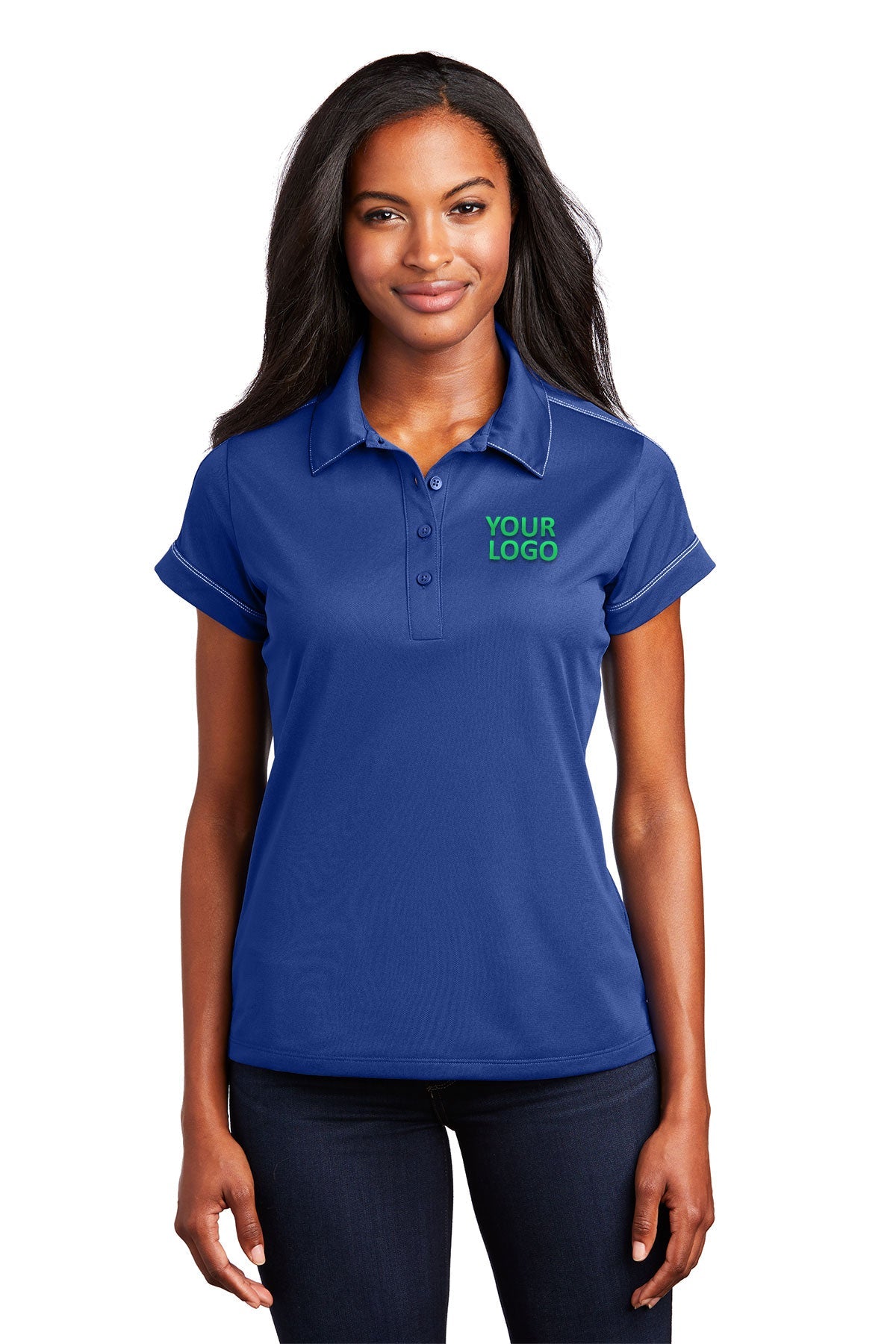 Sport-Tek True Royal LST659 custom women's polo shirts