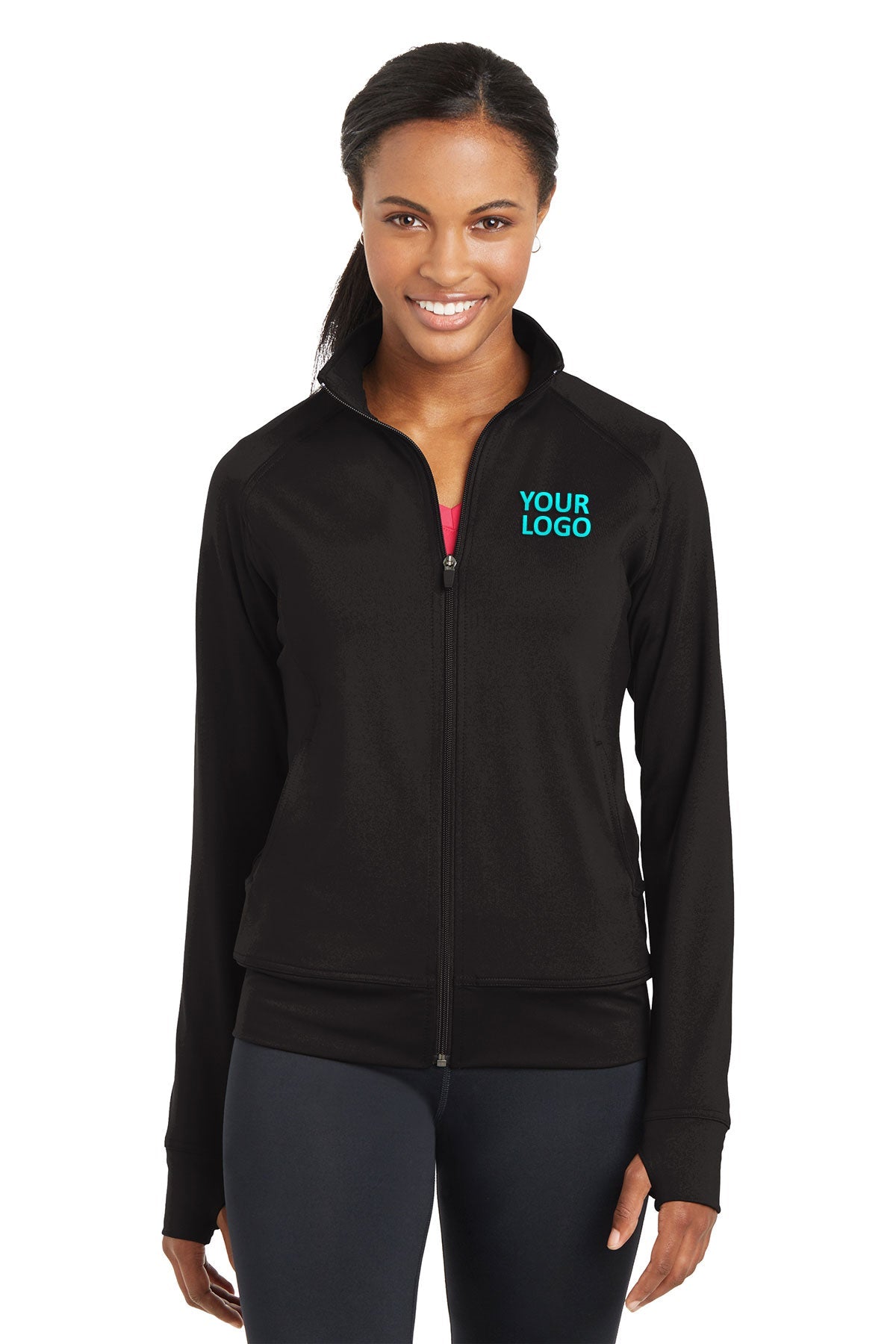 Sport-Tek Black LST885 custom embroidery sweatshirts