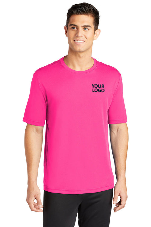 Sport-Tek Long Sleeve PosiCharge Customized Competitor Tee's, Neon Pink