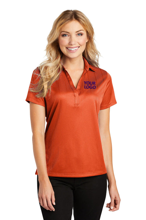 Port Authority Performance Customized Fine Jacquard Polos, Autumn Orange