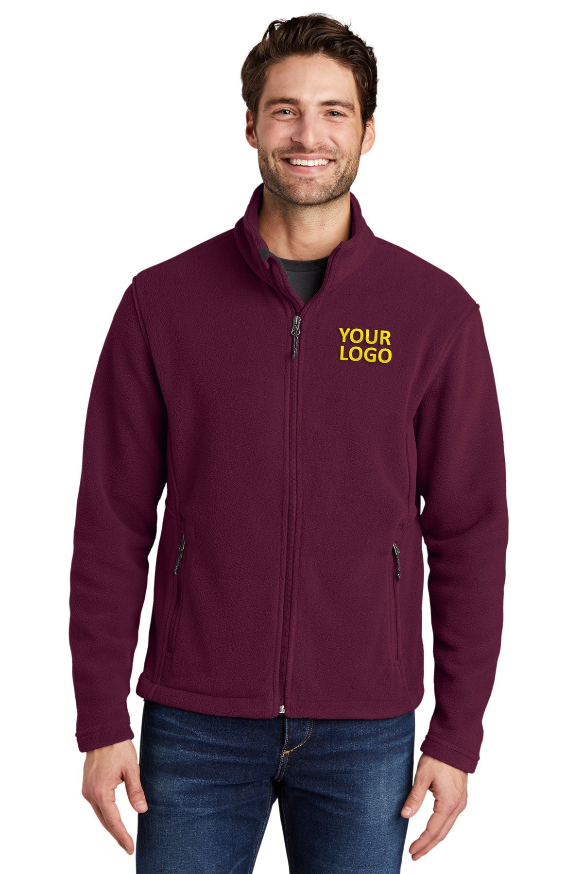 port authority maroon f217 business logo jackets
