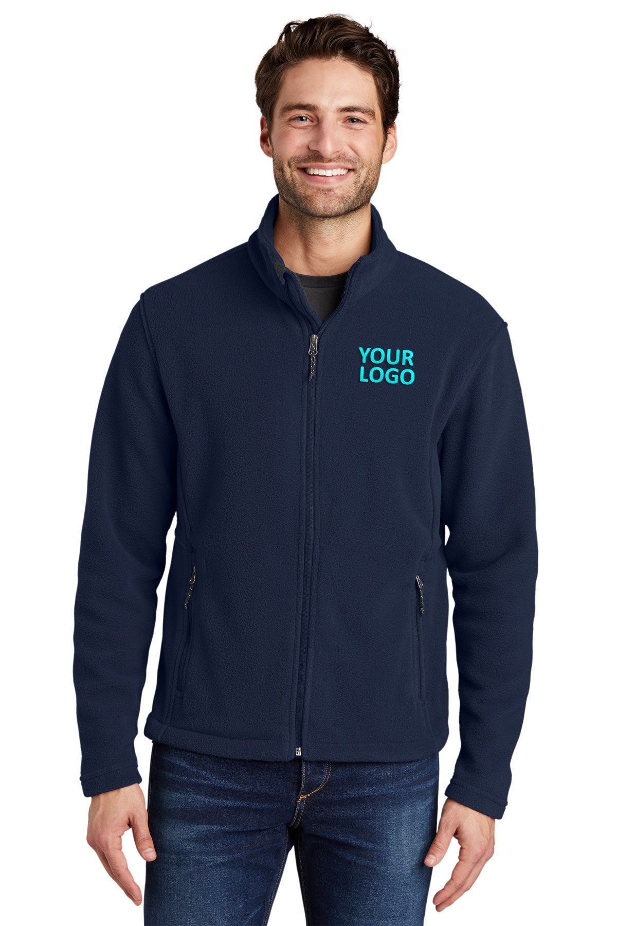 port authority true navy f217 business logo jackets