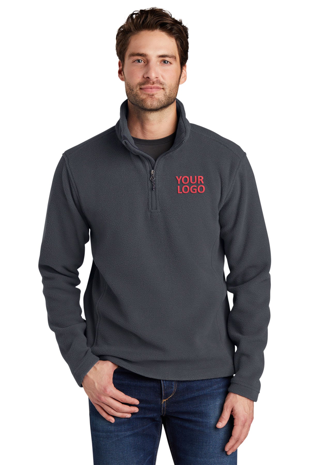 Port Authority Iron Grey F218 team jackets embroidered