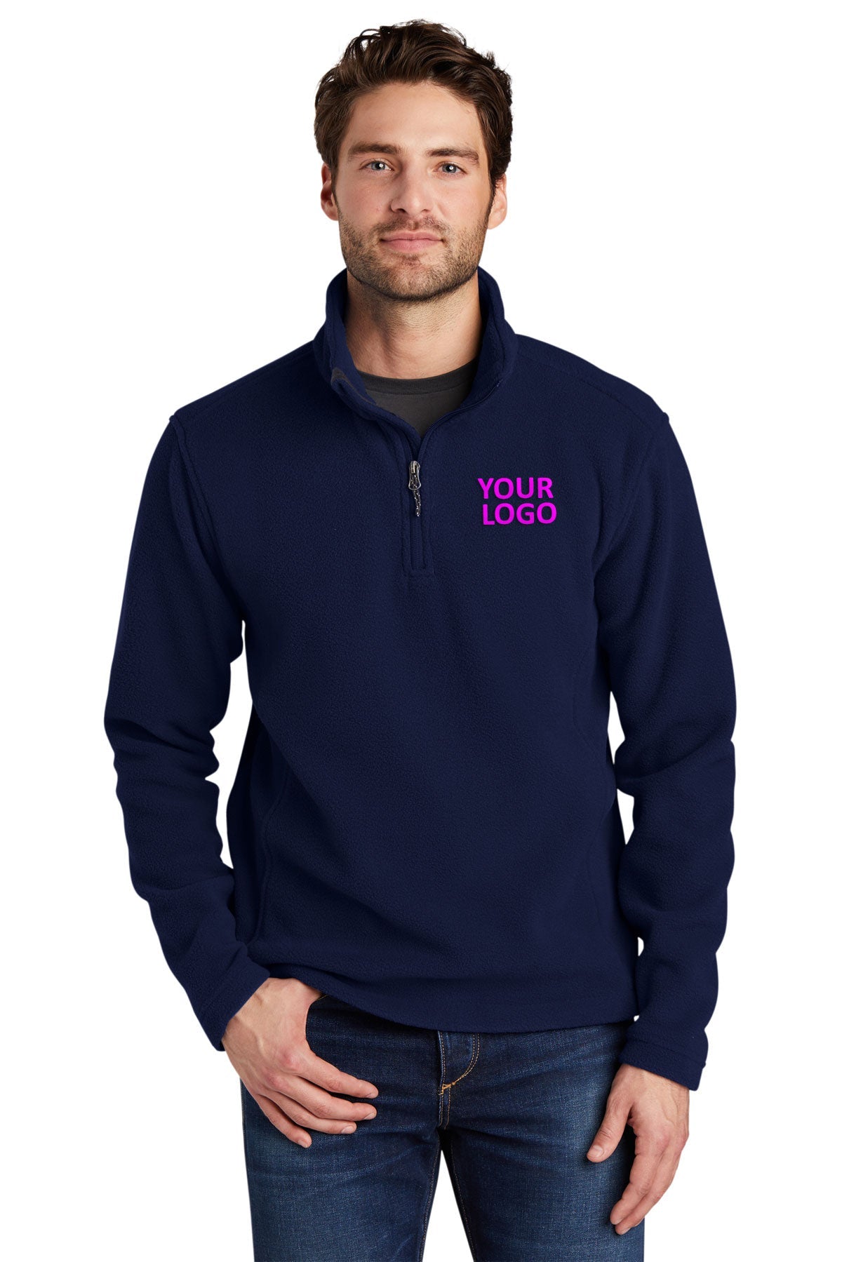 Port Authority Value Fleece 1/4-Zip Branded Pullovers, True Navy