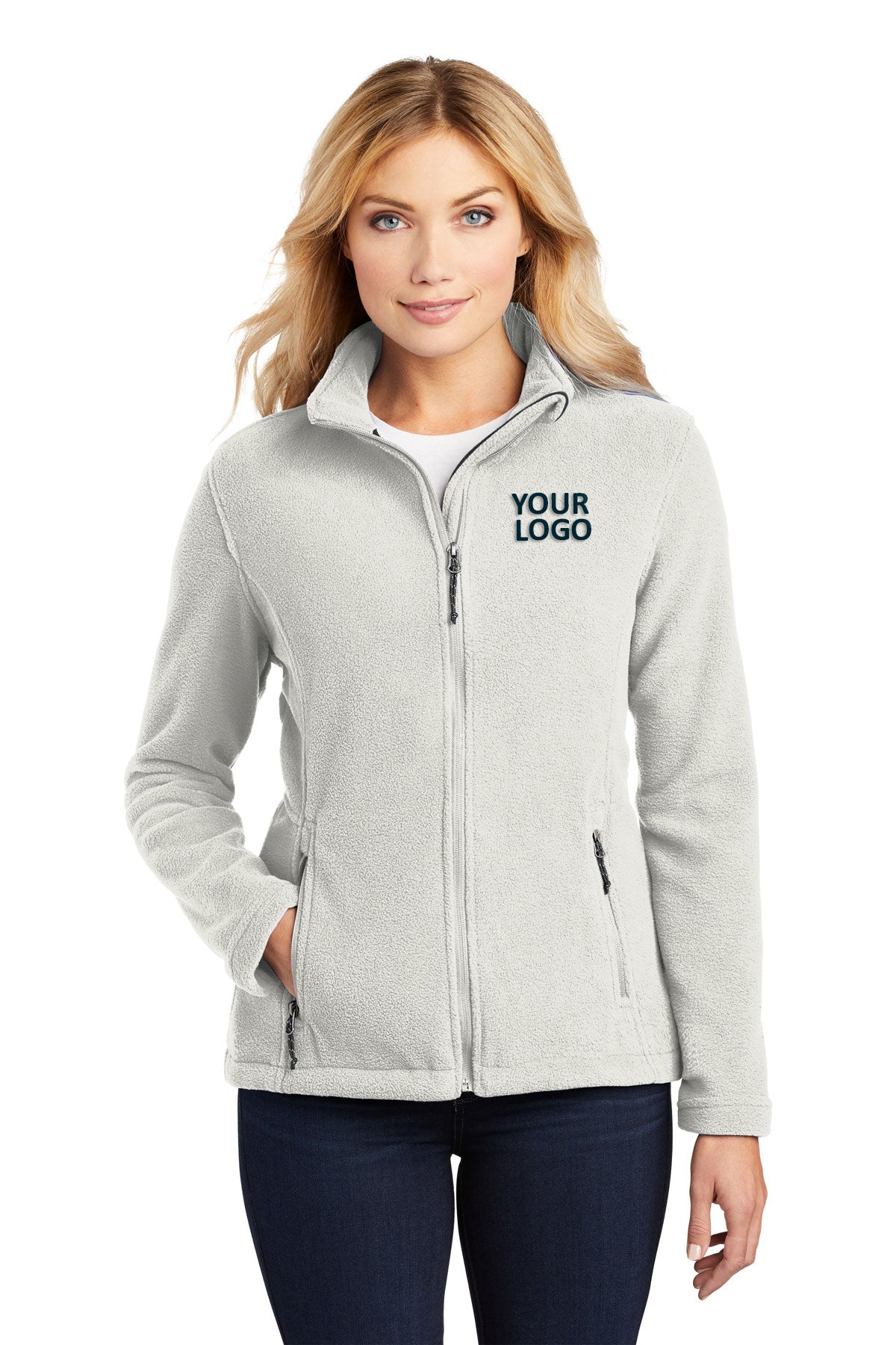 Port Authority Ladies Value Fleece Customized Jackets, Winter White [Adam Equipment]
