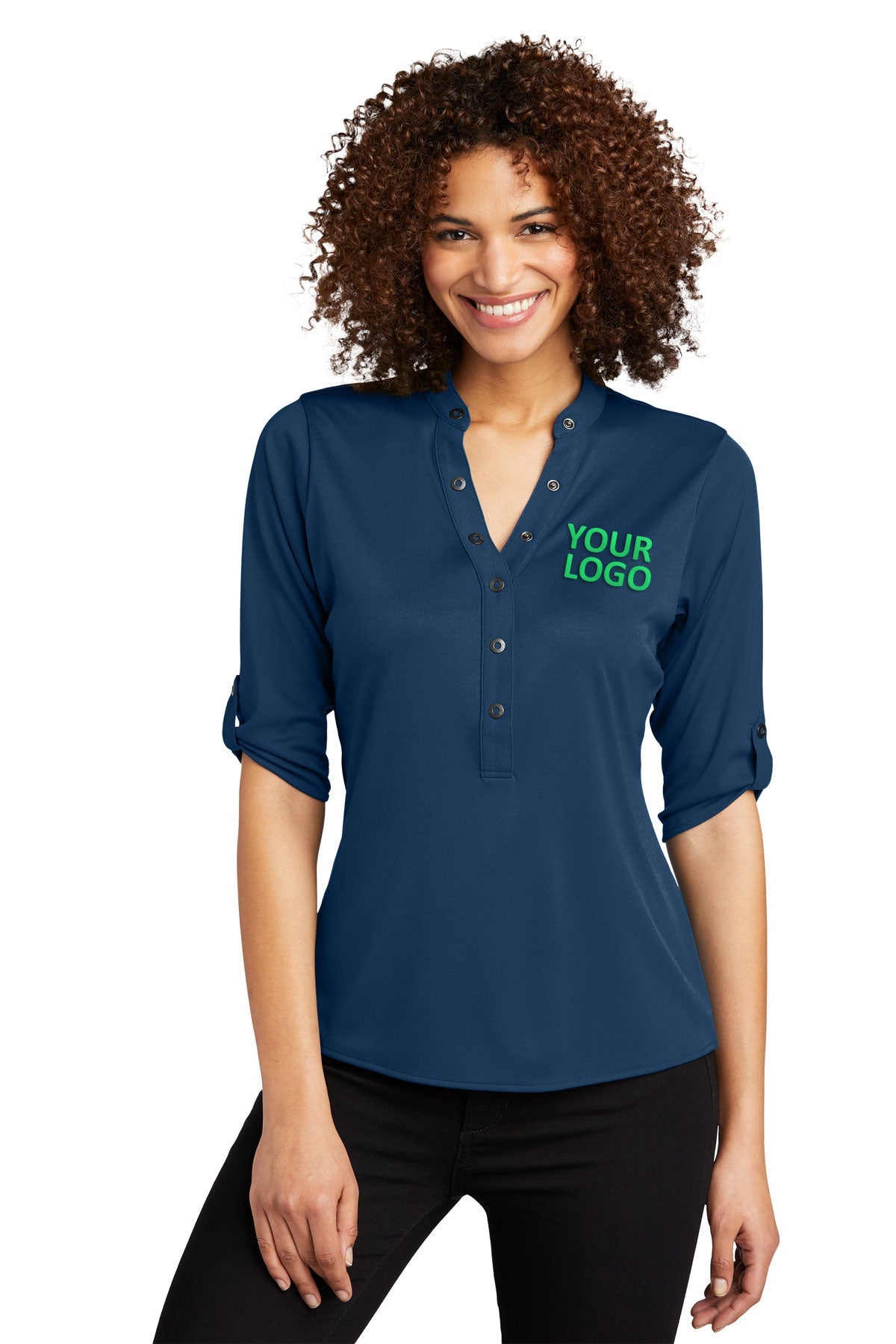OGIO Blue Indigo LOG111 custom dry fit polo shirts