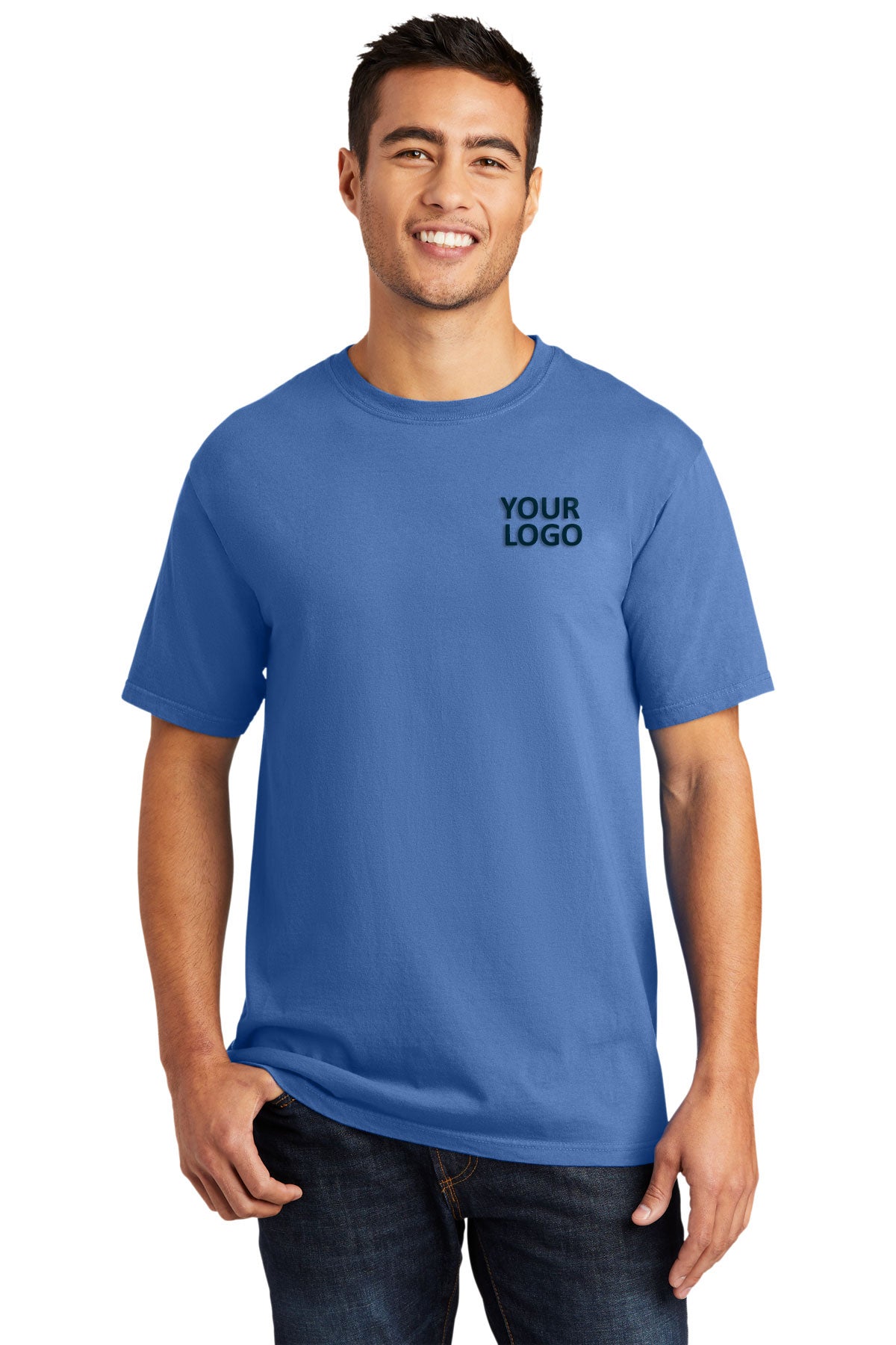 Port & Company Pigment-Dyed Branded Tee's, Blue Moon