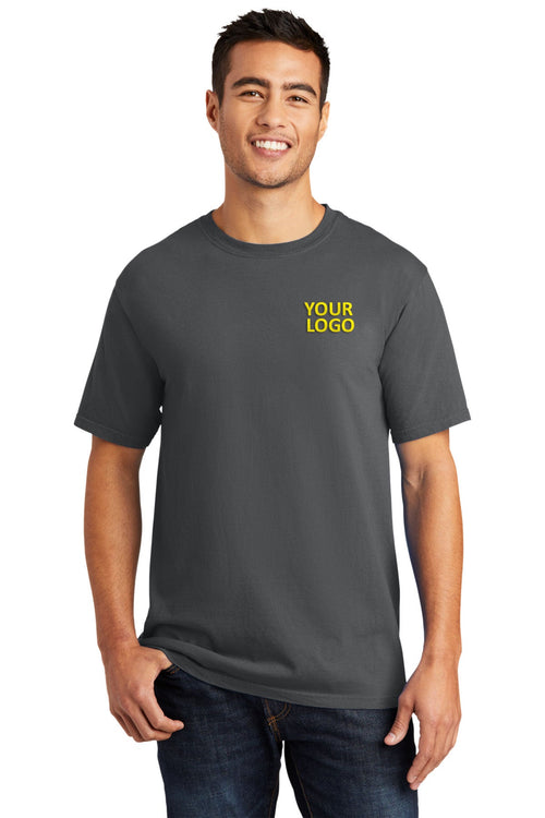 Port & Company Pigment-Dyed Custom Long Sleeve Tee's, Coal